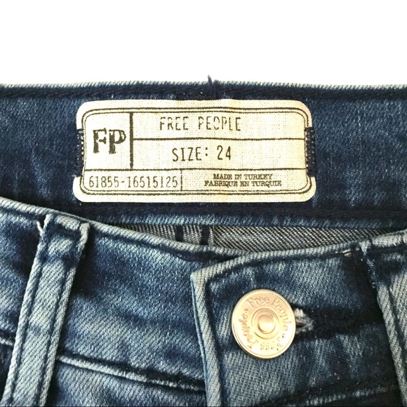 Free People High Rise Skinny Busted Knee Jeans - Picture 4 of 7